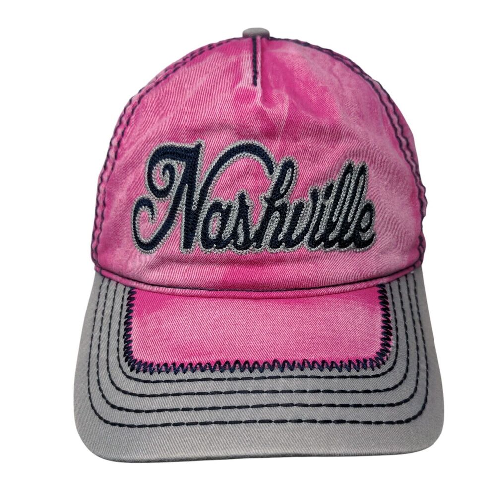 Nashville Tennessee Strapback Hat Pink One Size Adjustable Essencial Caps Cotton